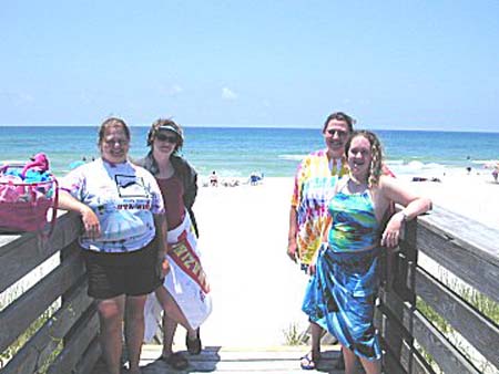 Cape San Blas - beach Felicia, Kristen, Jamie, Pam