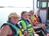 St. George Island - boat Heather, Pam, Kristen, Felicia, Jamie