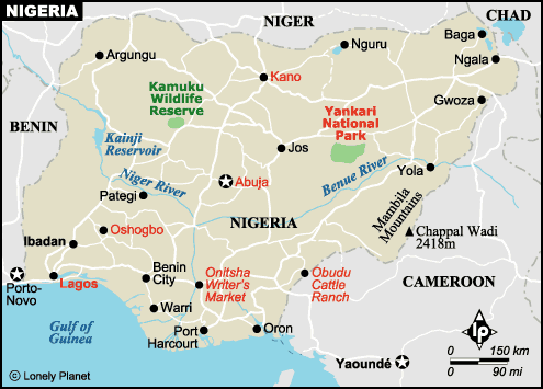 map of nigeria in africa. map of Nigeria