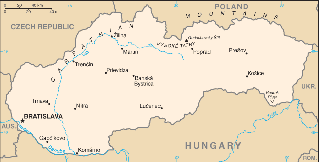 Map of Slovakia